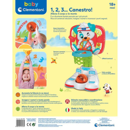 Clementoni Baby Canestro Basket 1-2-3 Parlante con Luci e Suoni