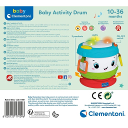 Clementoni Baby Drum – Tamburo Interattivo con Luci e Melodie