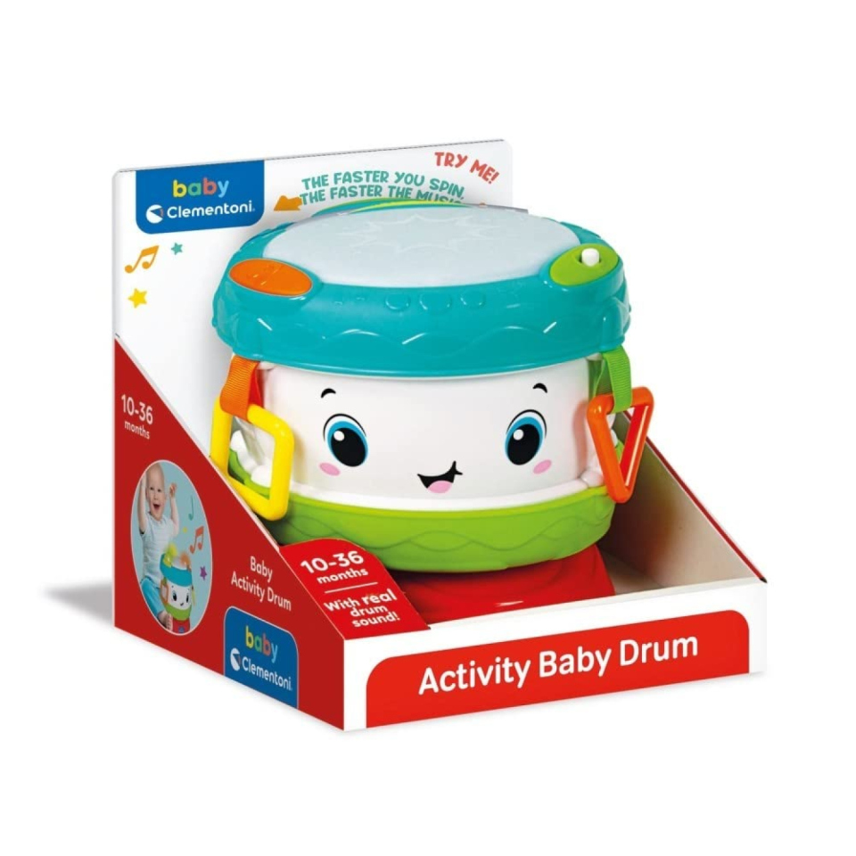 Clementoni Baby Drum – Tamburo Interattivo con Luci e Melodie