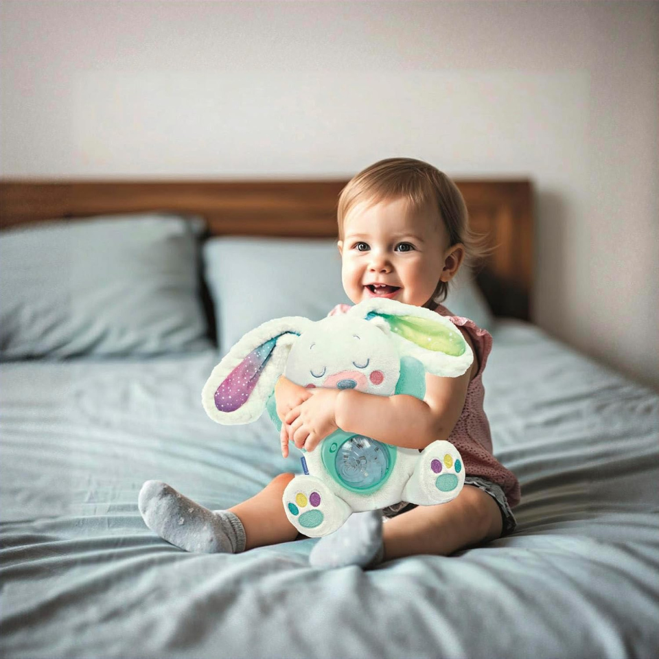Clementoni Baby Fiocco – Peluche Proiettore Aurora Boreale per Neonati