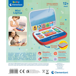 Clementoni Baby Mini Laptop Educativo 12-36 Mesi
