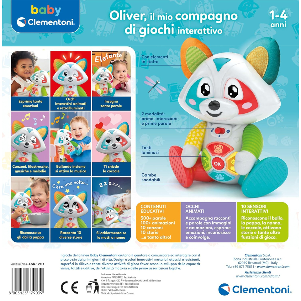 Clementoni Baby Oliver – Orsetto Interattivo Raccontastorie