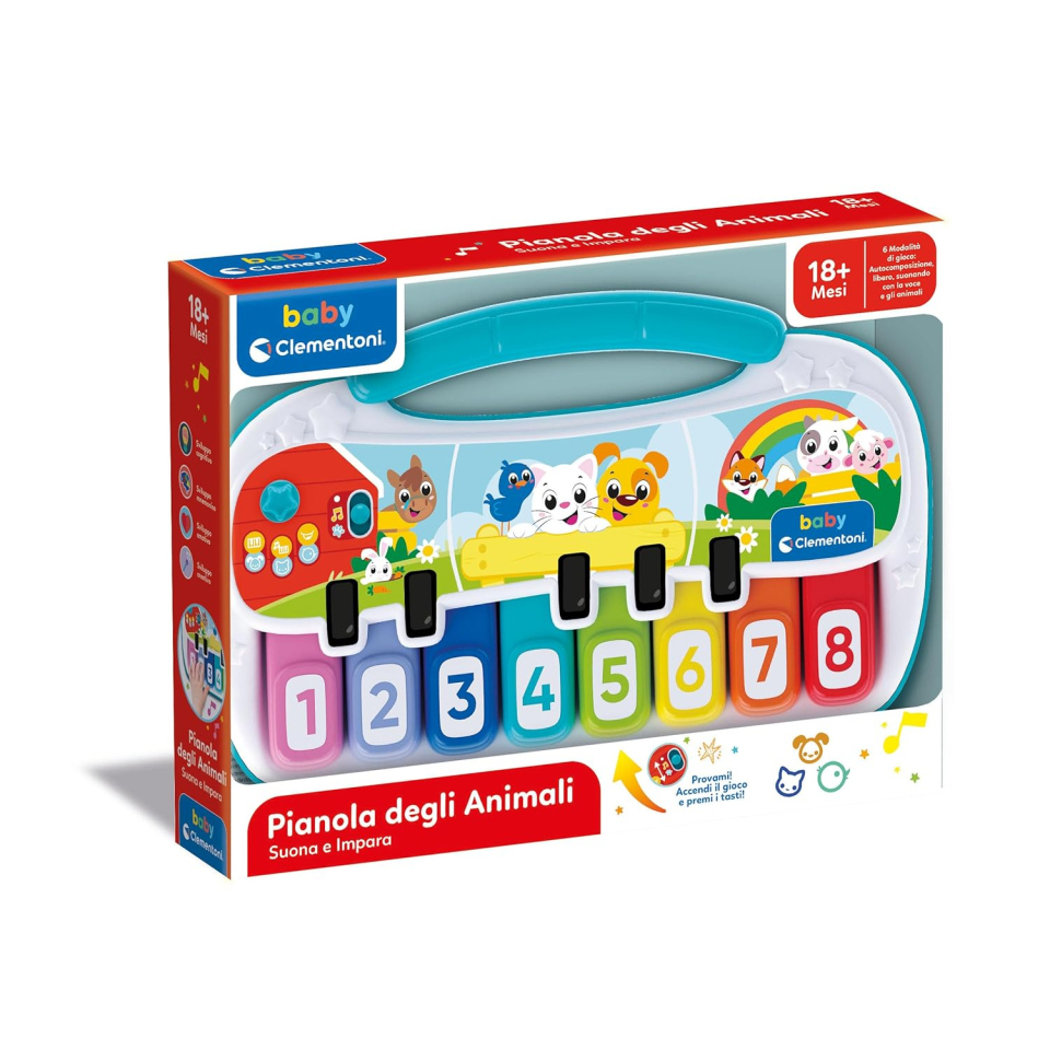 Clementoni Baby Pianola degli Animali – Tastiera Musicale dai 18 Mesi