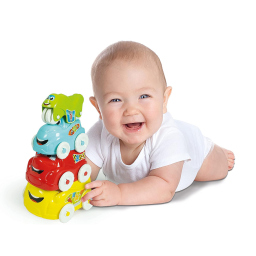 Clementoni Baby Veicoli Attività – 4 Macchinine Impilabili dai 10 Mesi