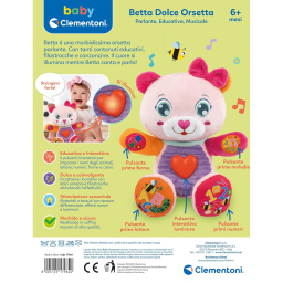 Clementoni Baby Betta Dolce Orsetta – Peluche Interattivo Parlante 6+ Mesi