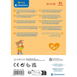 Clementoni Bob The Bear – Peluche Sensoriale per Neonati 0-36 Mesi