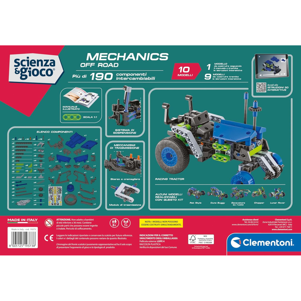 Clementoni Scienza e Gioco Build Off Road – Kit Costruzioni Meccanica 8+