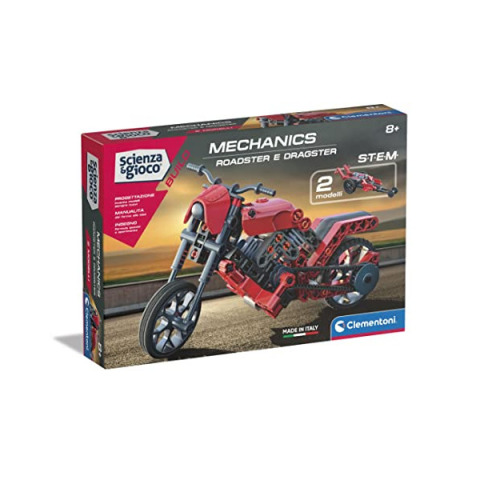 Clementoni Build – Roadster e Dragster, Kit di Costruzioni Meccaniche