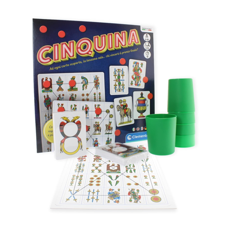 Clementoni Cinquina – Gioco di Carte Napoletane e Piacentine per 2-10 Giocatori