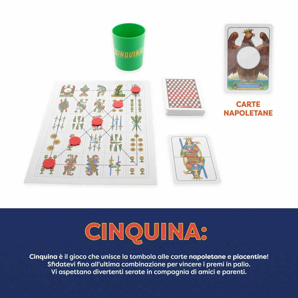Clementoni Cinquina – Gioco di Carte Napoletane e Piacentine per 2-10 Giocatori