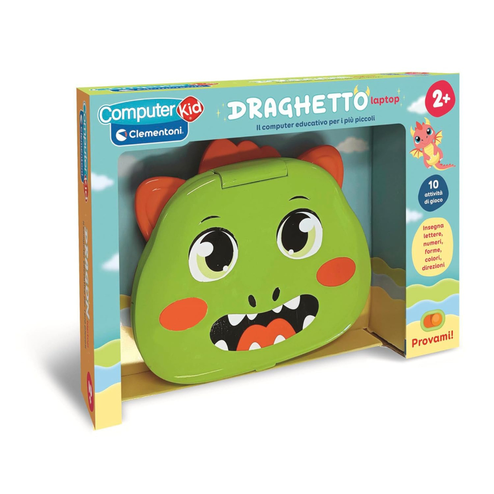 Clementoni Computer Kid Draghetto – Laptop Educativo dai 2 Anni
