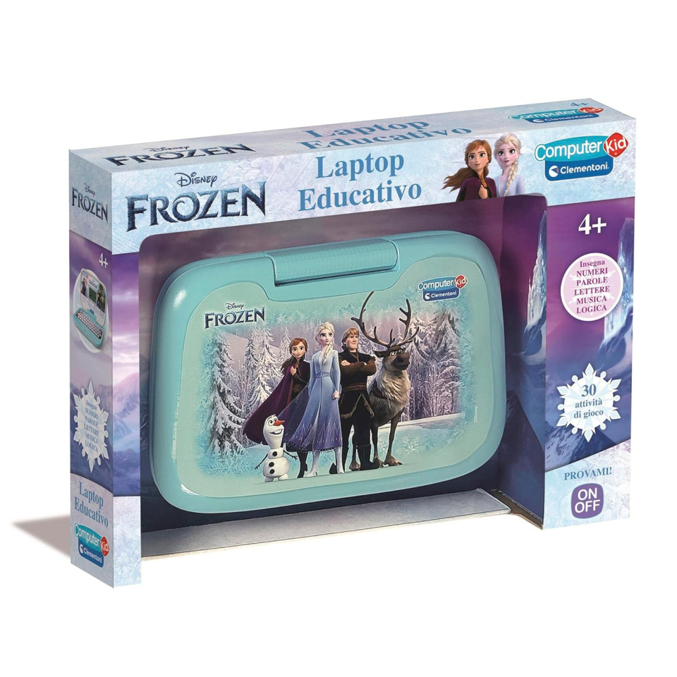 Clementoni Computer Kid Frozen – Laptop Educativo con 30 Attività