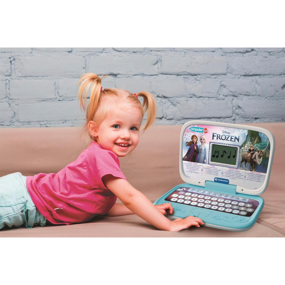 Clementoni Computer Kid Frozen – Laptop Educativo con 30 Attività