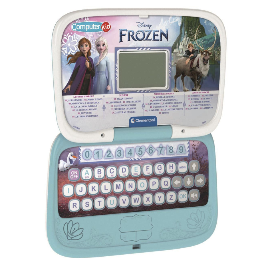 Clementoni Computer Kid Frozen – Laptop Educativo con 30 Attività