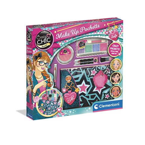 Clementoni Crazy Chic Make Up Pochette – Trousse Trucchi Lavabili per Bambine 6+