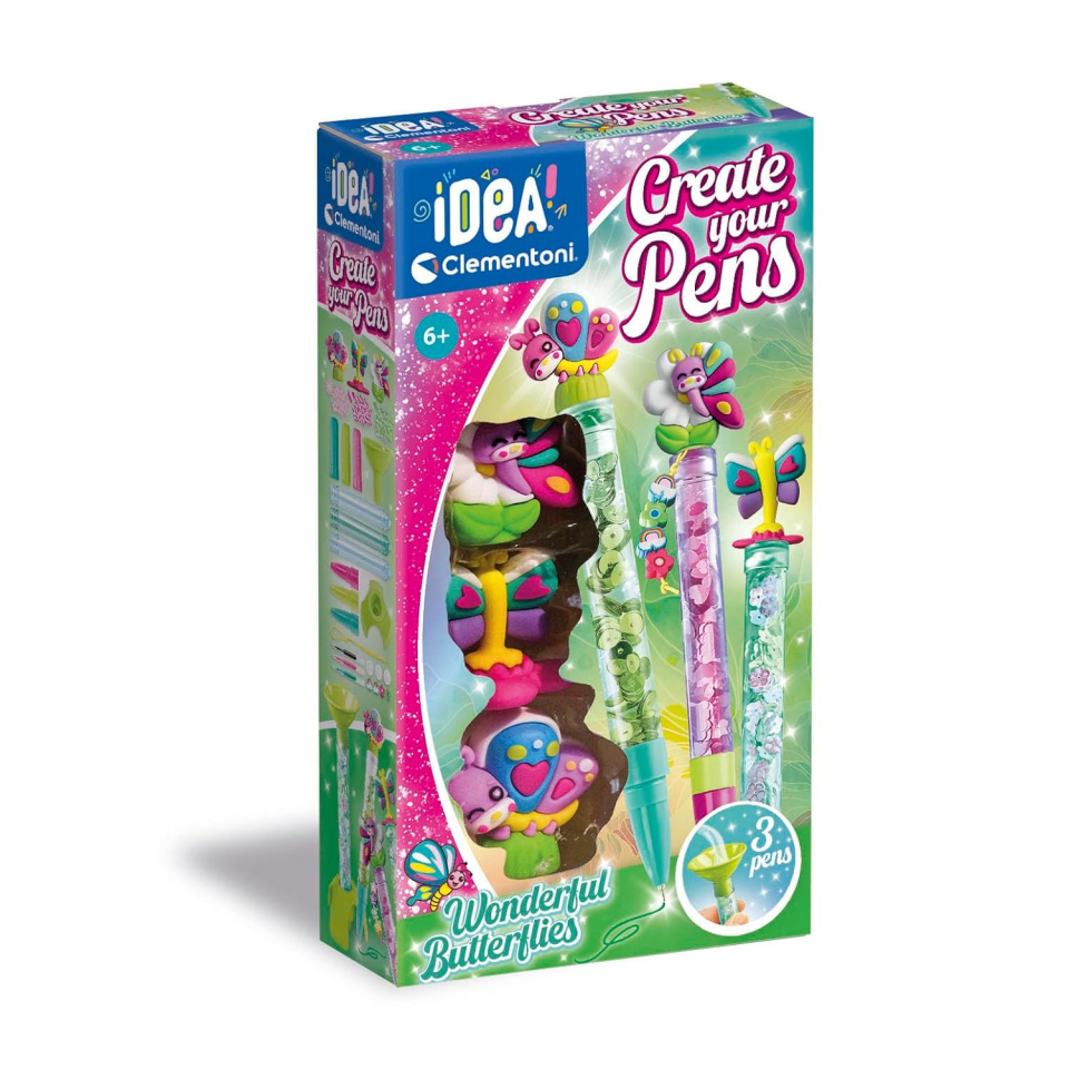 Clementoni Create Your Pens Wonderful Butterflies – Kit Penne Personalizzabili