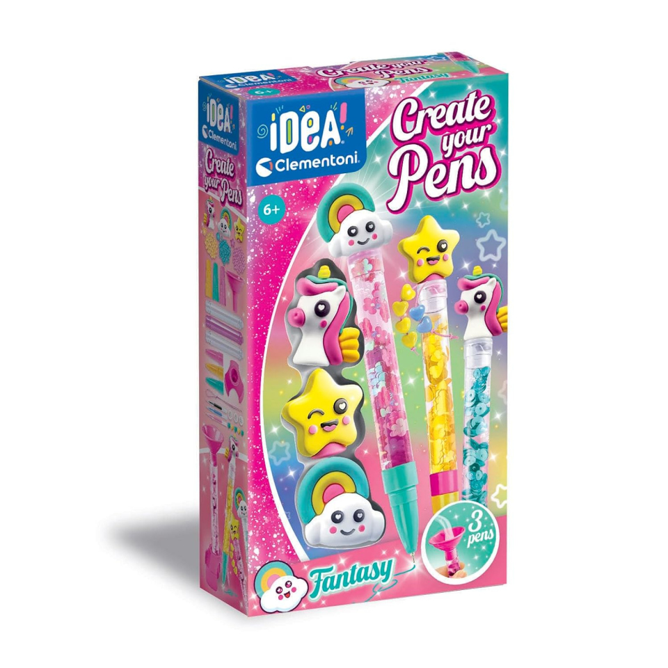 Clementoni Create Your Pens Fantasy – Kit Penne Personalizzabili