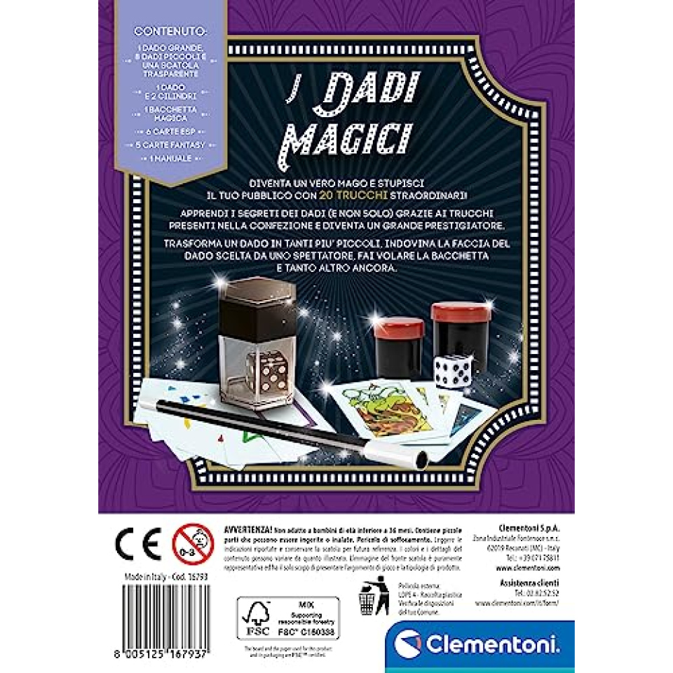Clementoni Dadi Magici – Set 20 Trucchi di Magia per Bambini