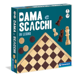 Clementoni Dama e Scacchi in Legno – Gioco da Tavolo per 2 Giocatori