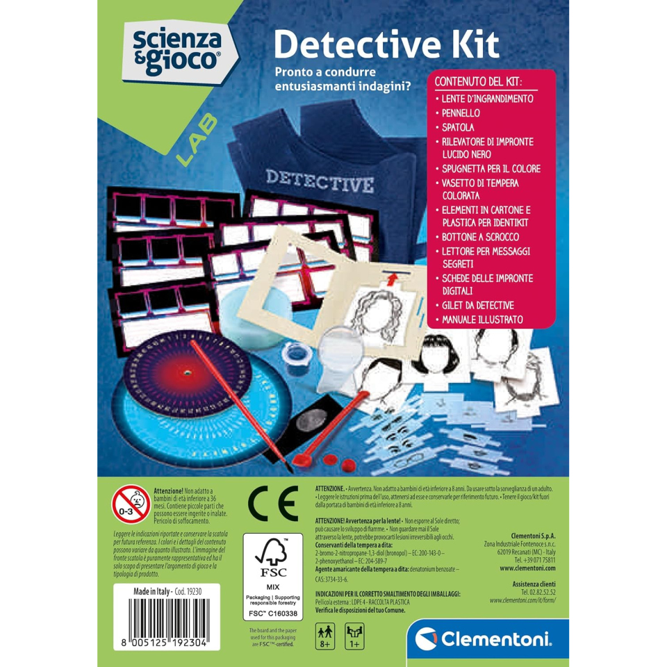 Clementoni Detective Kit – Laboratorio Impronte e Codici Segreti