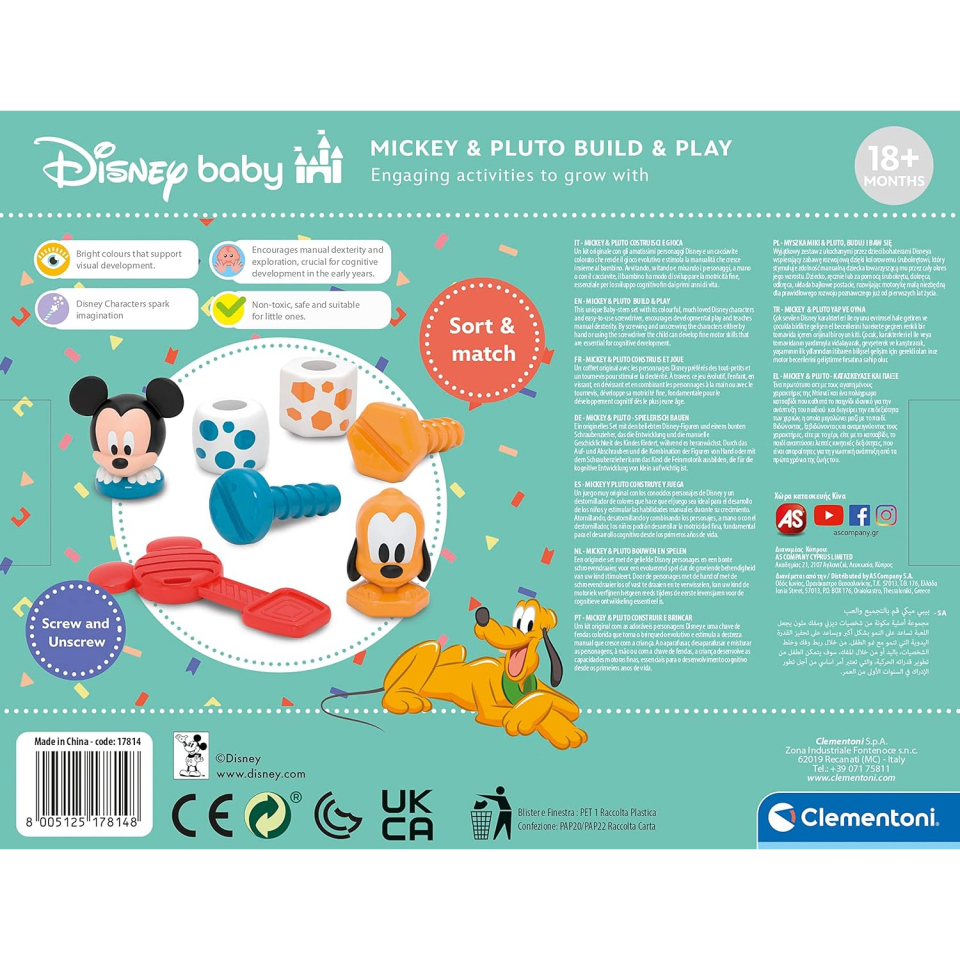 Clementoni Disney Baby Mickey – Kit Costruisci e Gioca a Incastri