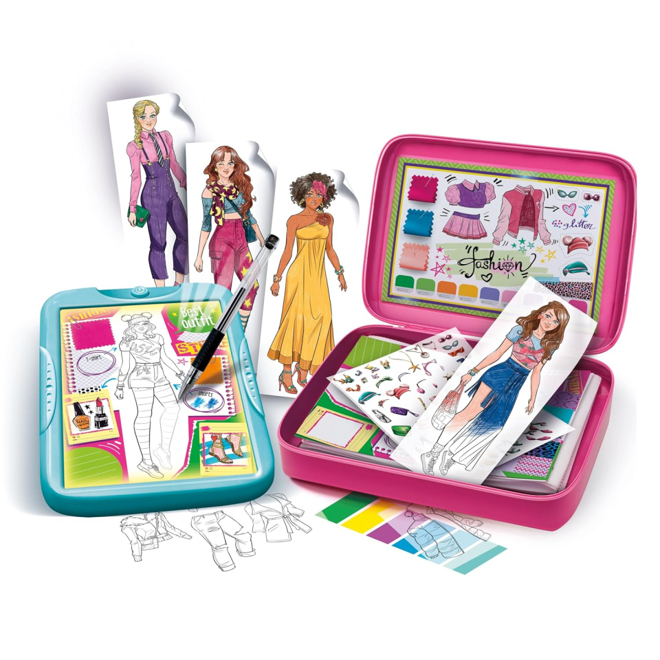 Clementoni Fashion Designer – Set Disegno Moda con Lavagna Luminosa