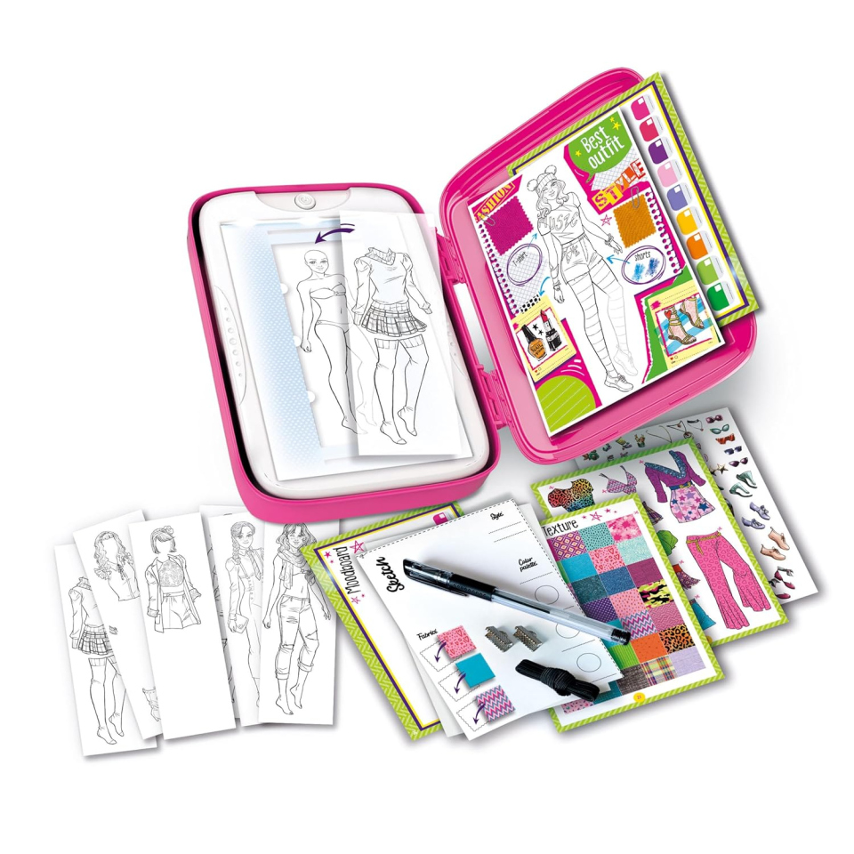 Clementoni Fashion Designer – Set Disegno Moda con Lavagna Luminosa