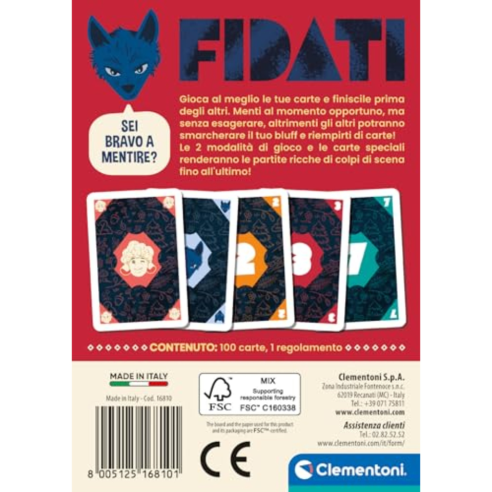 Clementoni Fidati – Gioco di Carte Bluff per Famiglia