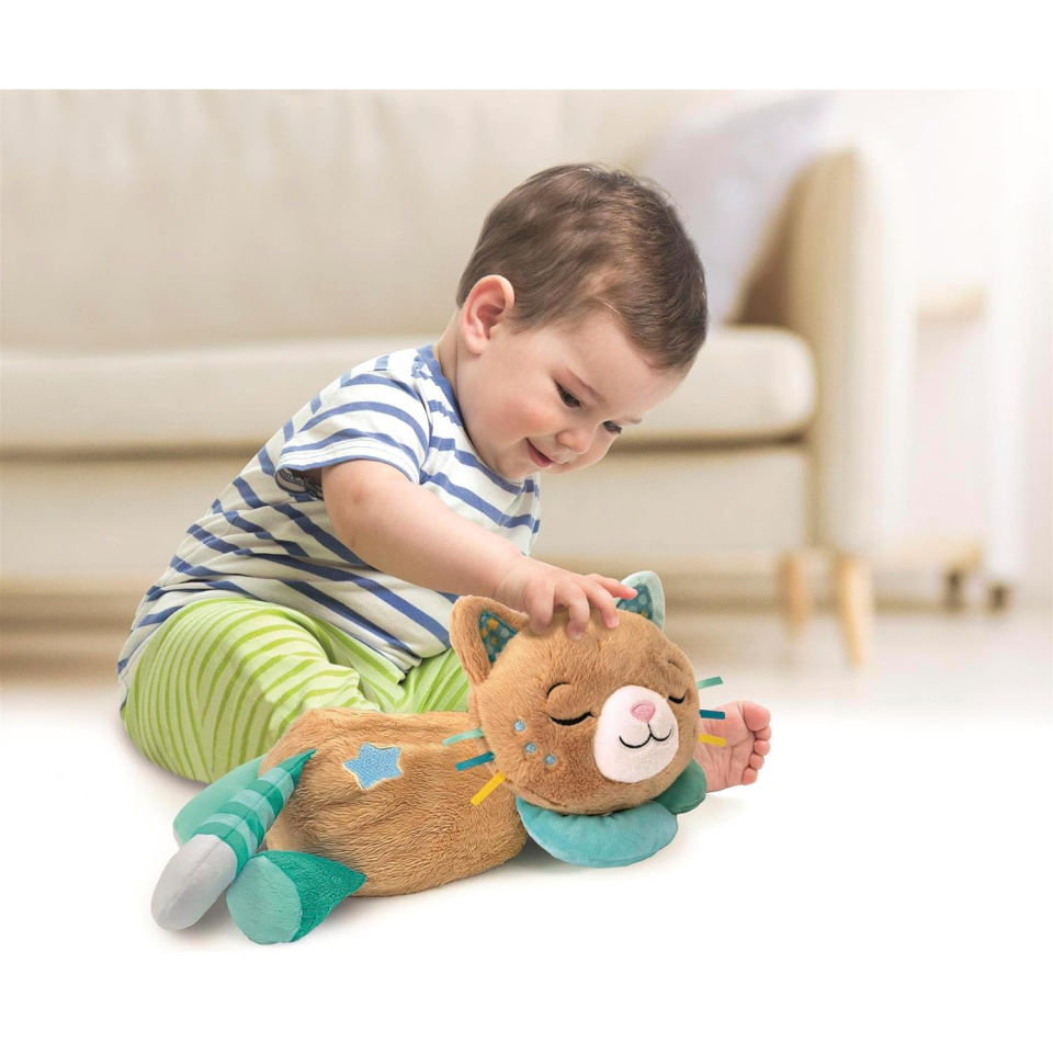 Clementoni Baby Gattino Morfeo – Peluche Interattivo con Fusa e Respirazione