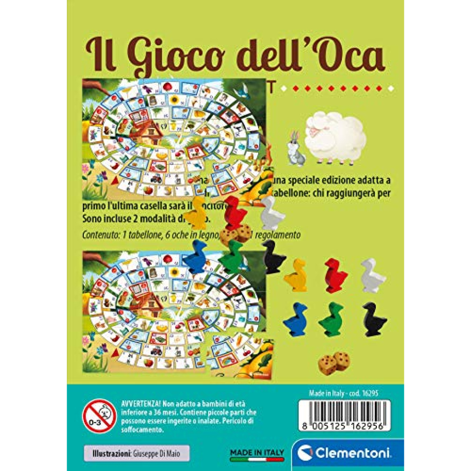 Clementoni Gioco dell'Oca Pocket – Carte da Tavolo per 2-6 Giocatori