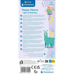 Clementoni Baby Happy Alpaca – Sonaglio Elettronico Neonati 3+ Mesi