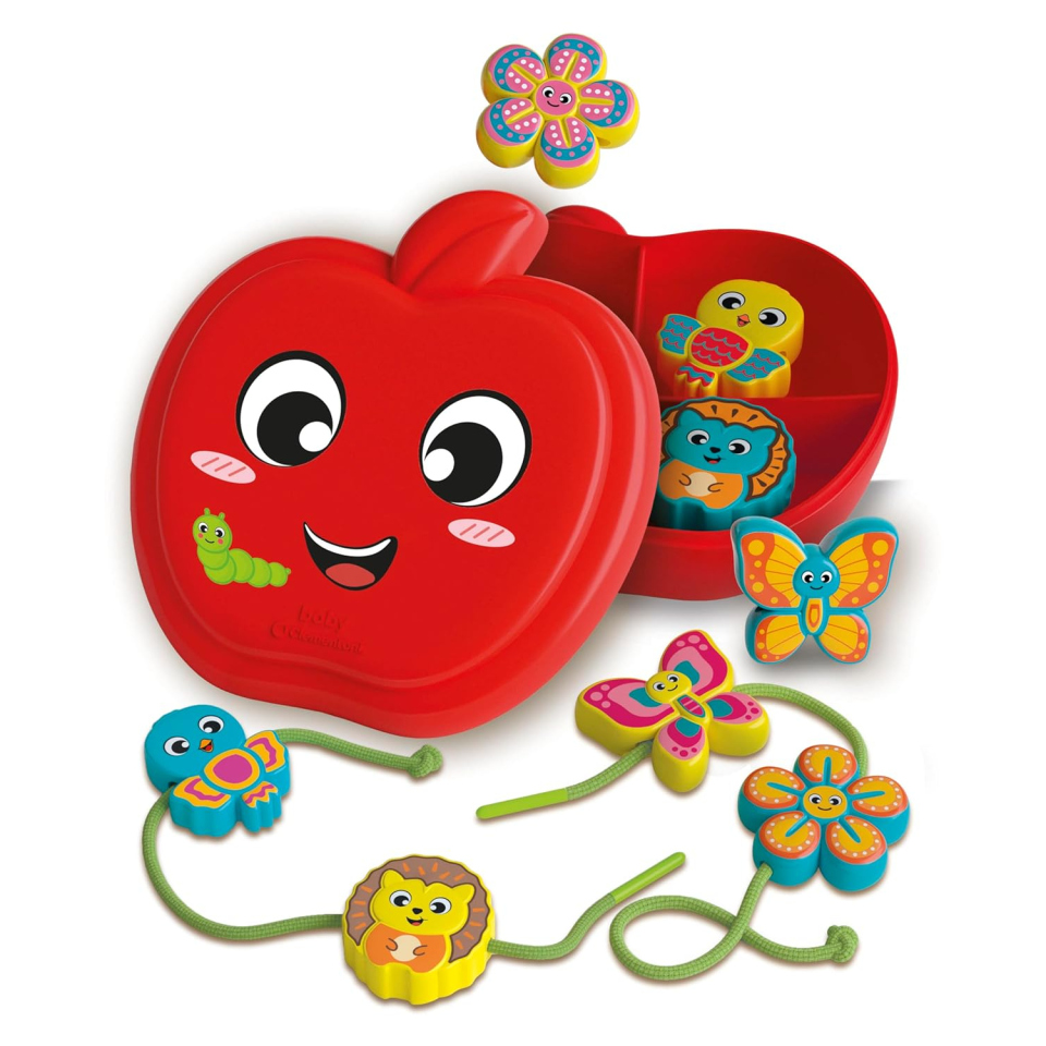 Clementoni Baby Happy Apple & Friends – Gioco a Infilare Montessori 18+ Mesi