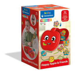 Clementoni Baby Happy Apple & Friends – Gioco a Infilare Montessori 18+ Mesi