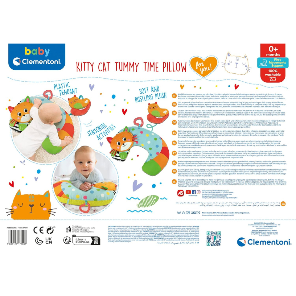 Clementoni Kitty Cat Cuscino Tummy Time per Neonati