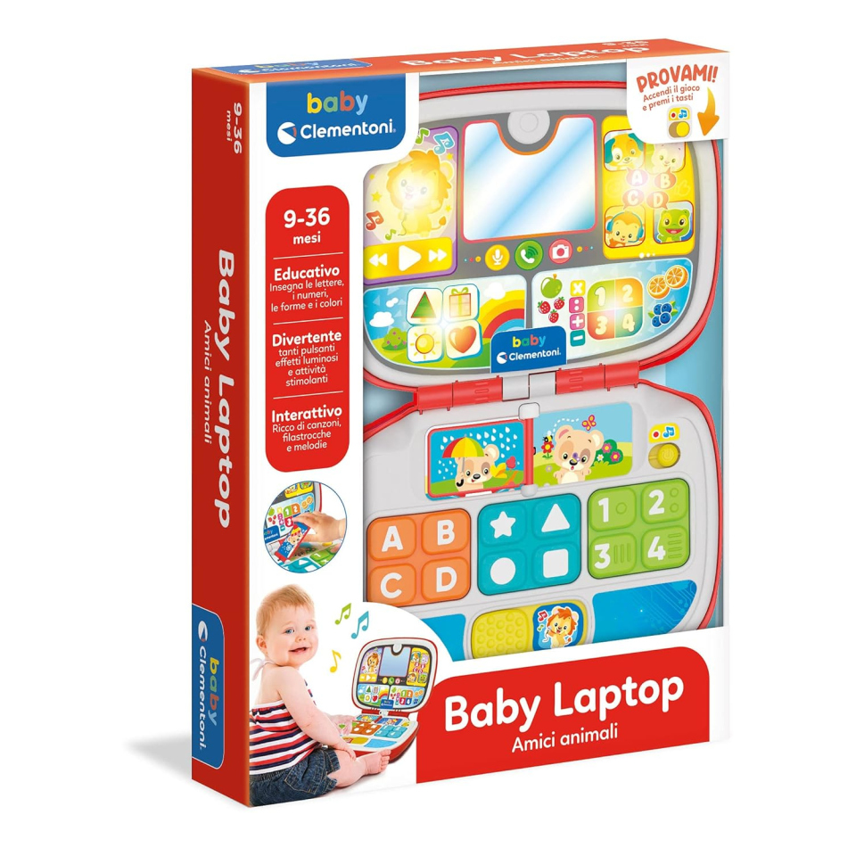 Clementoni Laptop Amici Animali – Computer Interattivo dai 9 Mesi