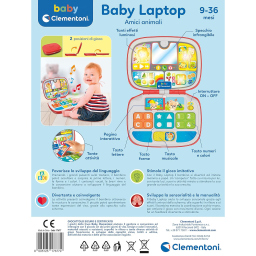 Clementoni Laptop Amici Animali – Computer Interattivo dai 9 Mesi