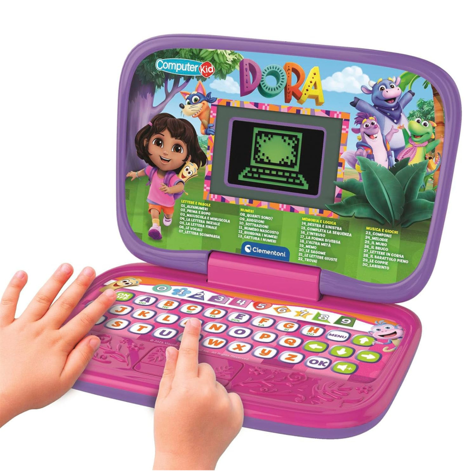 Clementoni Laptop Educativo Dora l'Esploratrice – 30 Attività