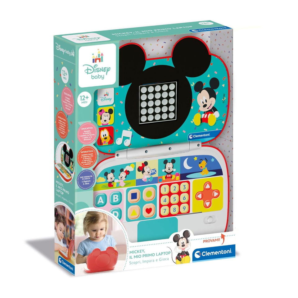 Clementoni Disney Baby - Primo Laptop Educativo Mickey Mouse