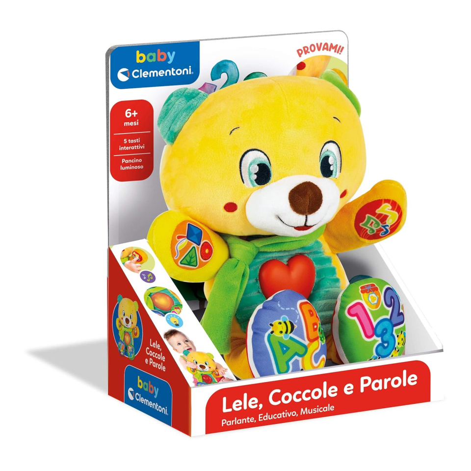 Clementoni Lele Coccole e Parole – Orsetto Peluche Parlante Interattivo