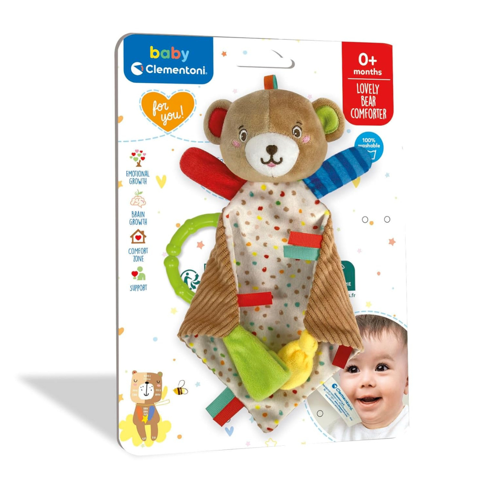 Clementoni Lovely Bear – Doudou Orsetto Comforter per Neonati