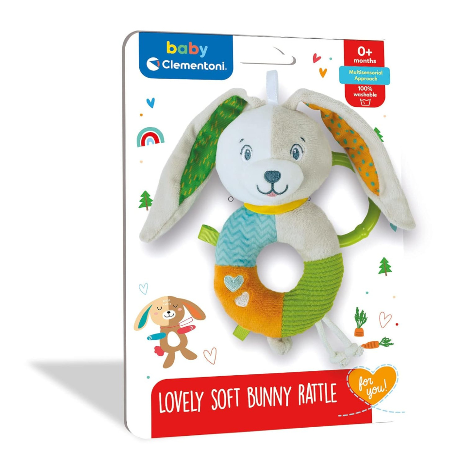 Clementoni Lovely Bunny - Sonaglino Morbido per Neonati