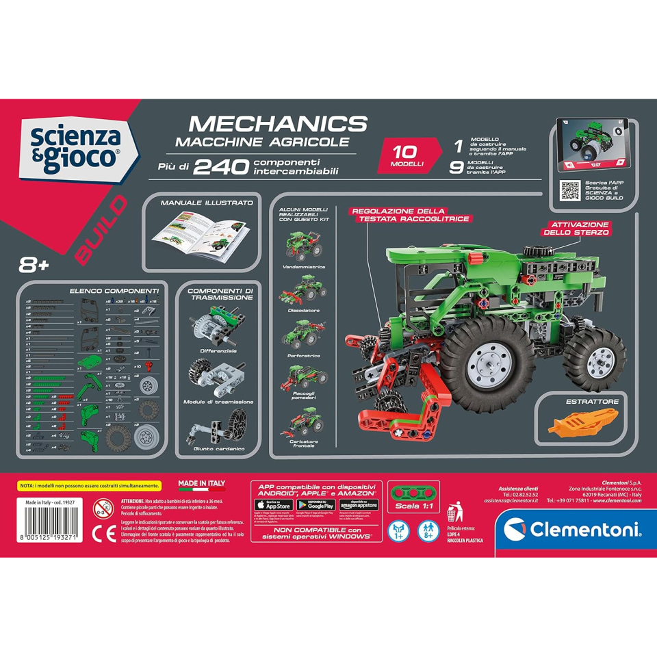 Clementoni Scienza e Gioco Build – Macchine Agricole 10 in 1