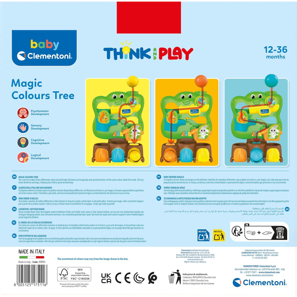 Clementoni Baby Magic Colours Tree – Albero delle Palline 12-36 Mesi