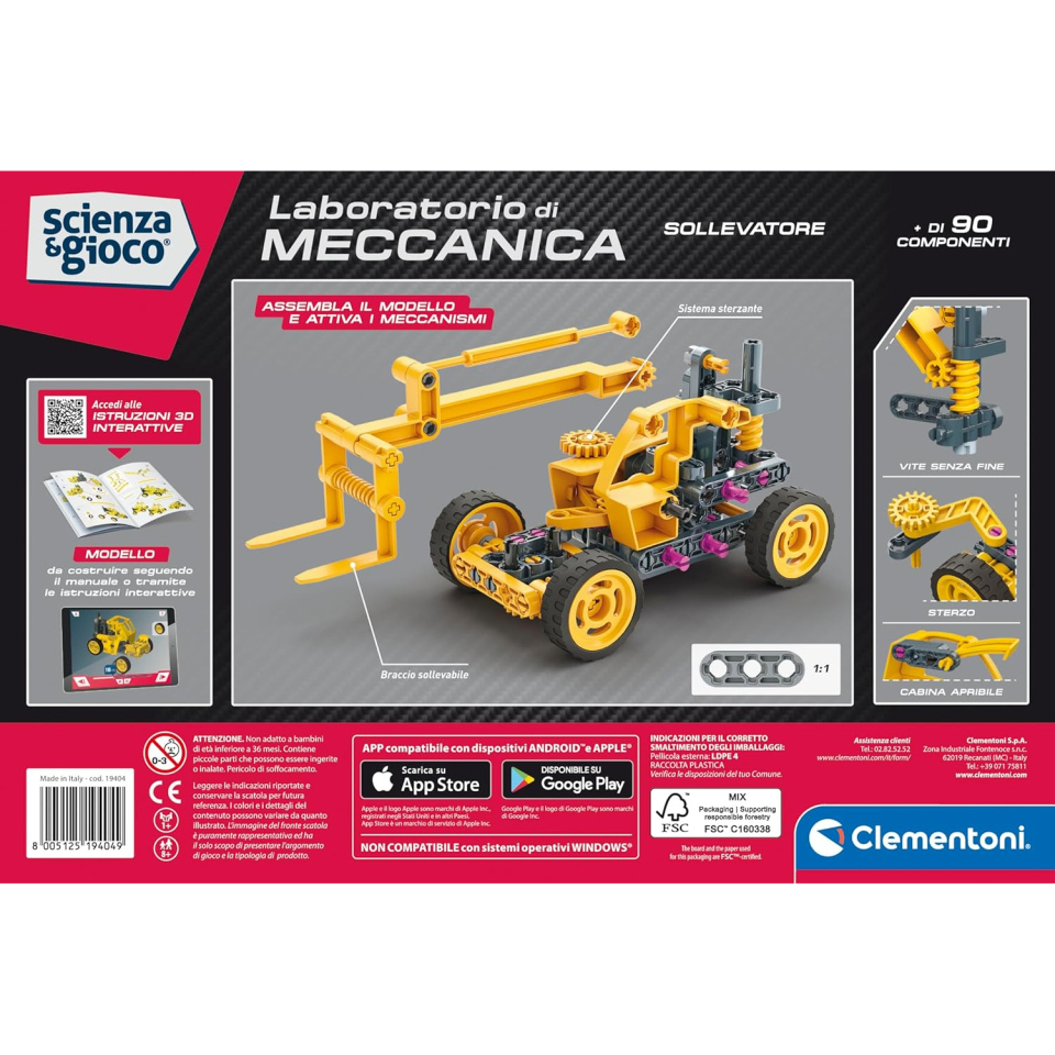 Clementoni Laboratorio di Meccanica – Sollevatore da Costruire 8+