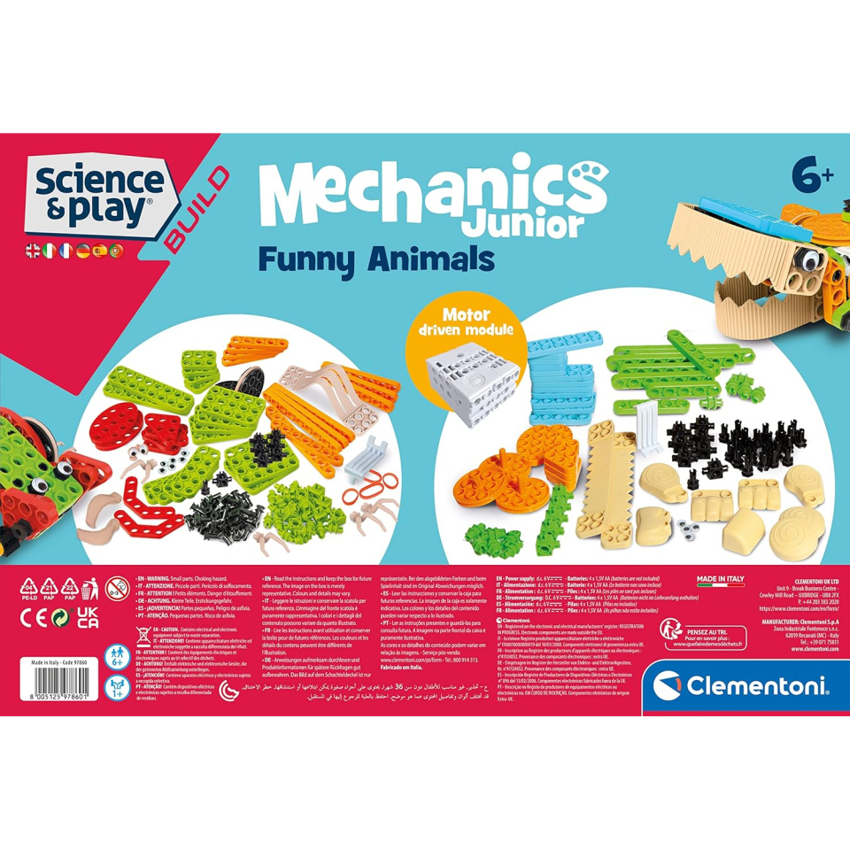 Clementoni Mechanics Junior – Kit Costruzioni Animali Motorizzati