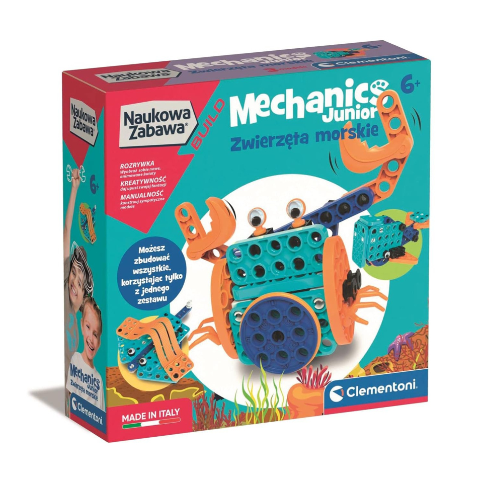 Clementoni Mechanics Junior Animali Marini - Set Costruzioni 130+ Pezzi