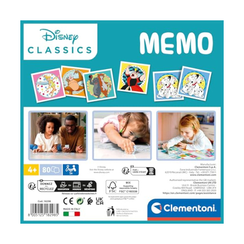 Clementoni Memo Disney Classics – Gioco di Memoria 80 Tessere