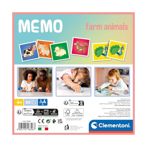 Clementoni Memo Farm Animals – Memory Animali della Fattoria