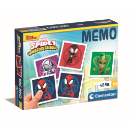 Clementoni Memo Pocket Marvel Spidey – Gioco di Memoria 48 Tessere