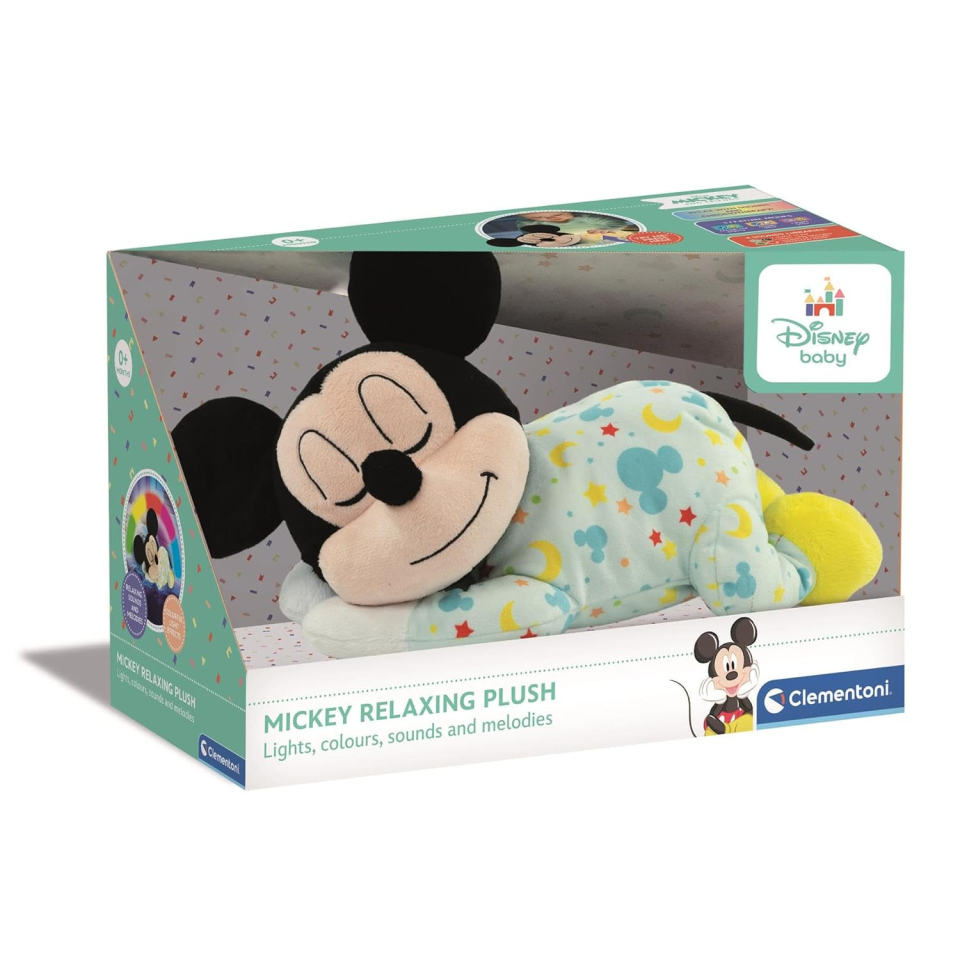 Clementoni Disney Baby Mickey - Peluche Rilassante con Luci e Suoni